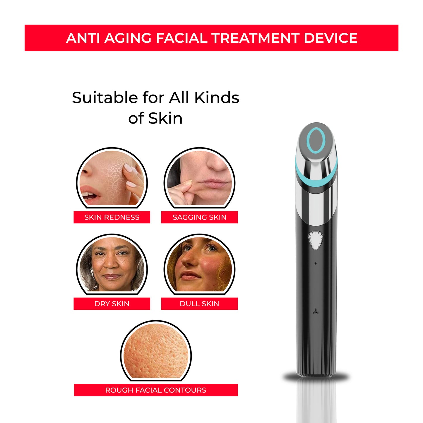 MicroLift Appareil Rajeunisseur facial Visage & Pores Microcourant