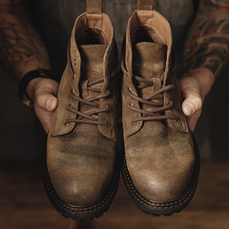 Les Indomptables - Bottines Mi-hautes en Cuir de Vache