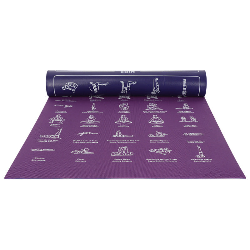 Tapis de Yoga Antidérapant illustré Postures
