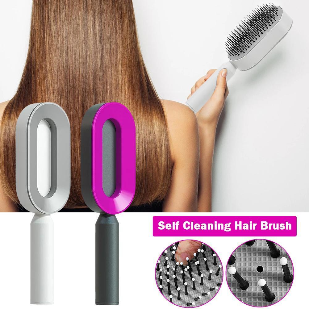 Massage & Soin - Brosse à Cheveux Auto-Nettoyante