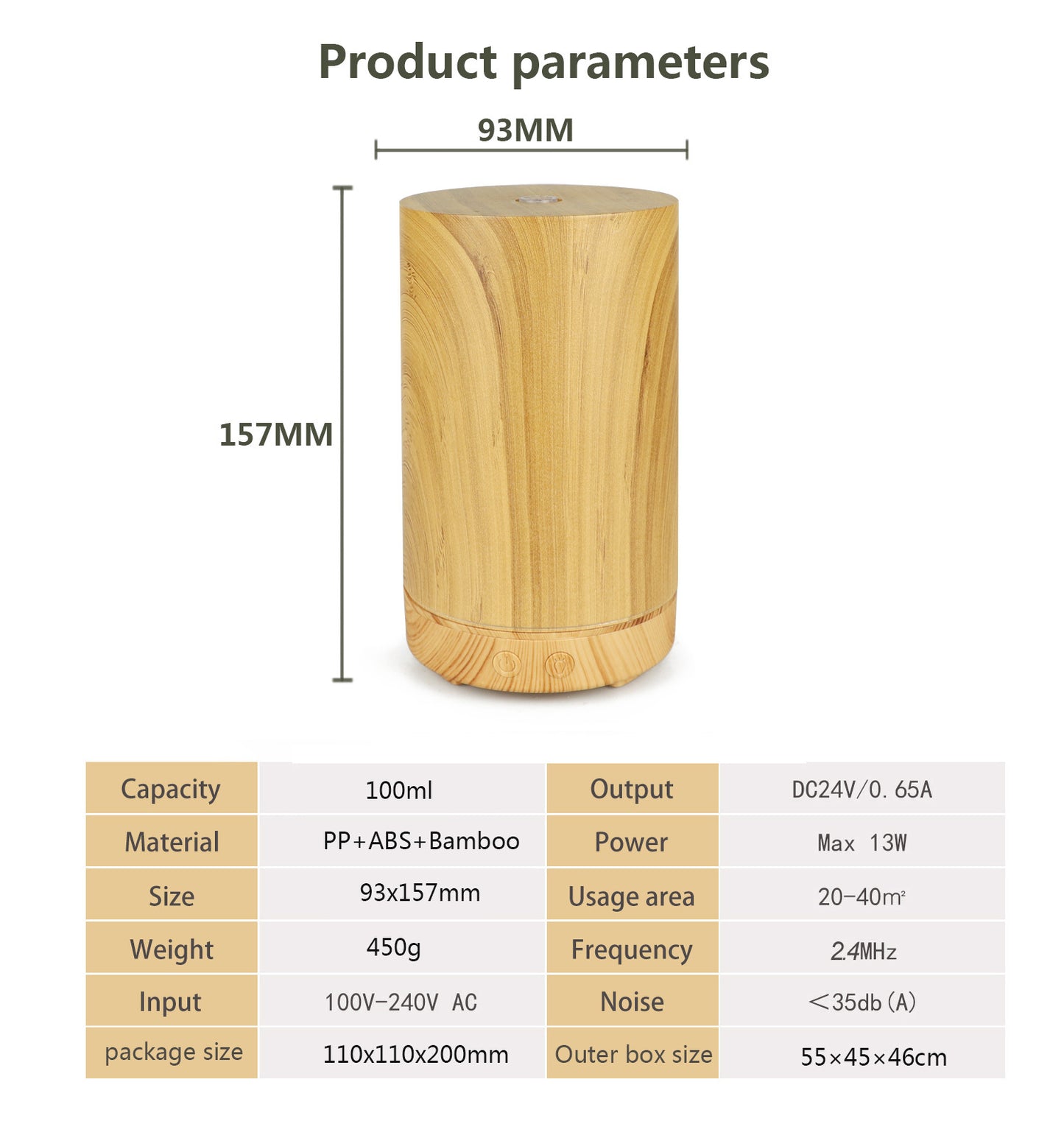 Humidificateur d'Air Grain de Bois