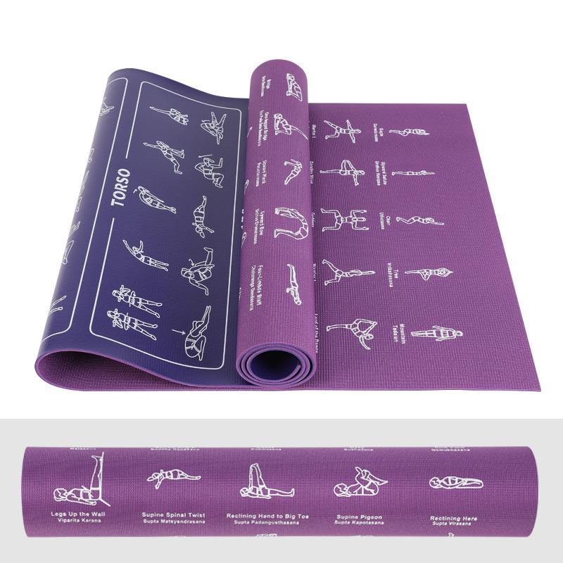 Tapis de Yoga Antidérapant illustré Postures