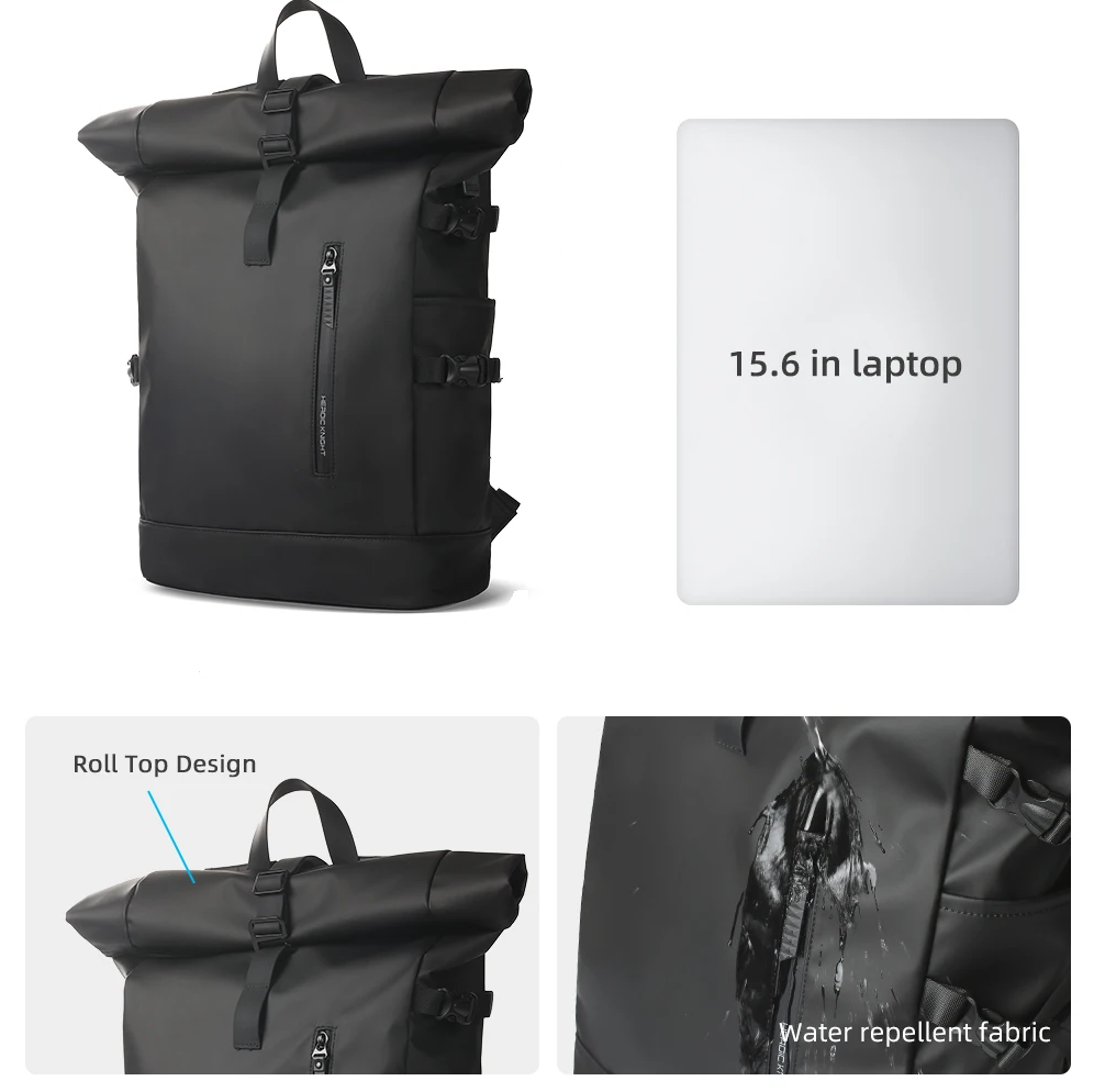 HK Explorer Pro – Sac à Dos Étanche avec Port USB et Fermeture Roll-Top